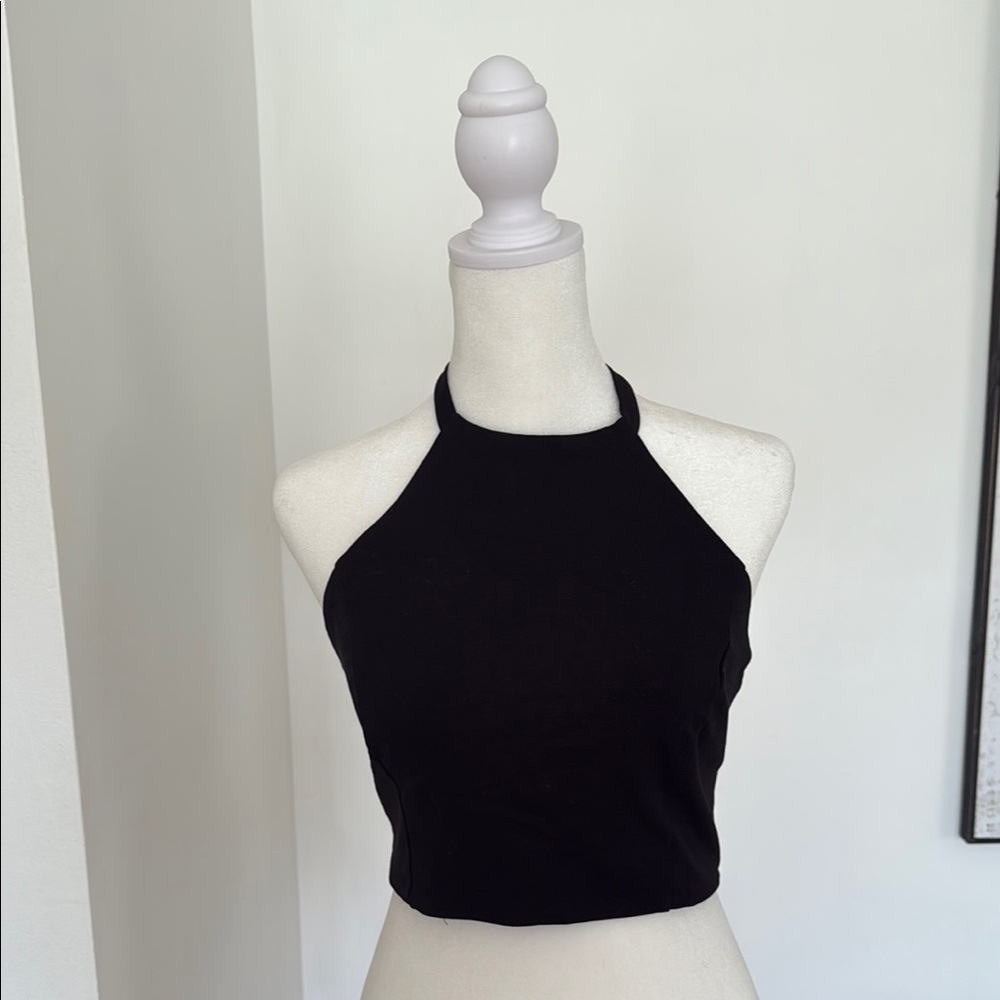 Black Halter Neck Women's Top
